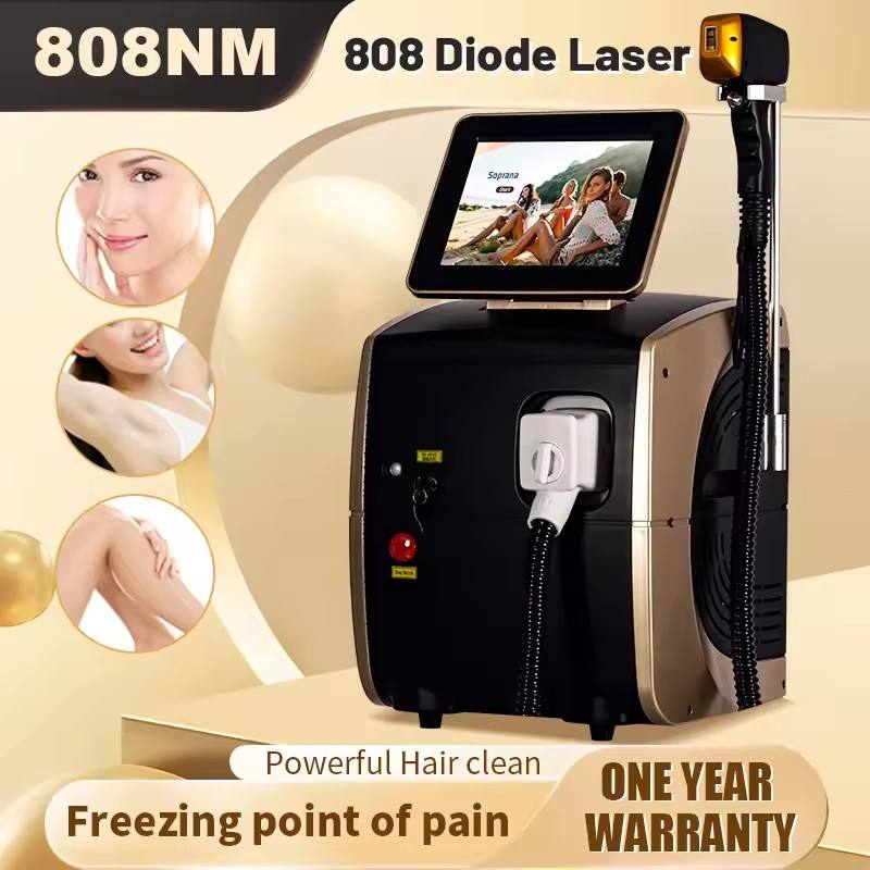 Diode Laser Hair Removal 808Nm 755Nm 1064Nm - Portátil 3000w 4500w gelo platina titânio