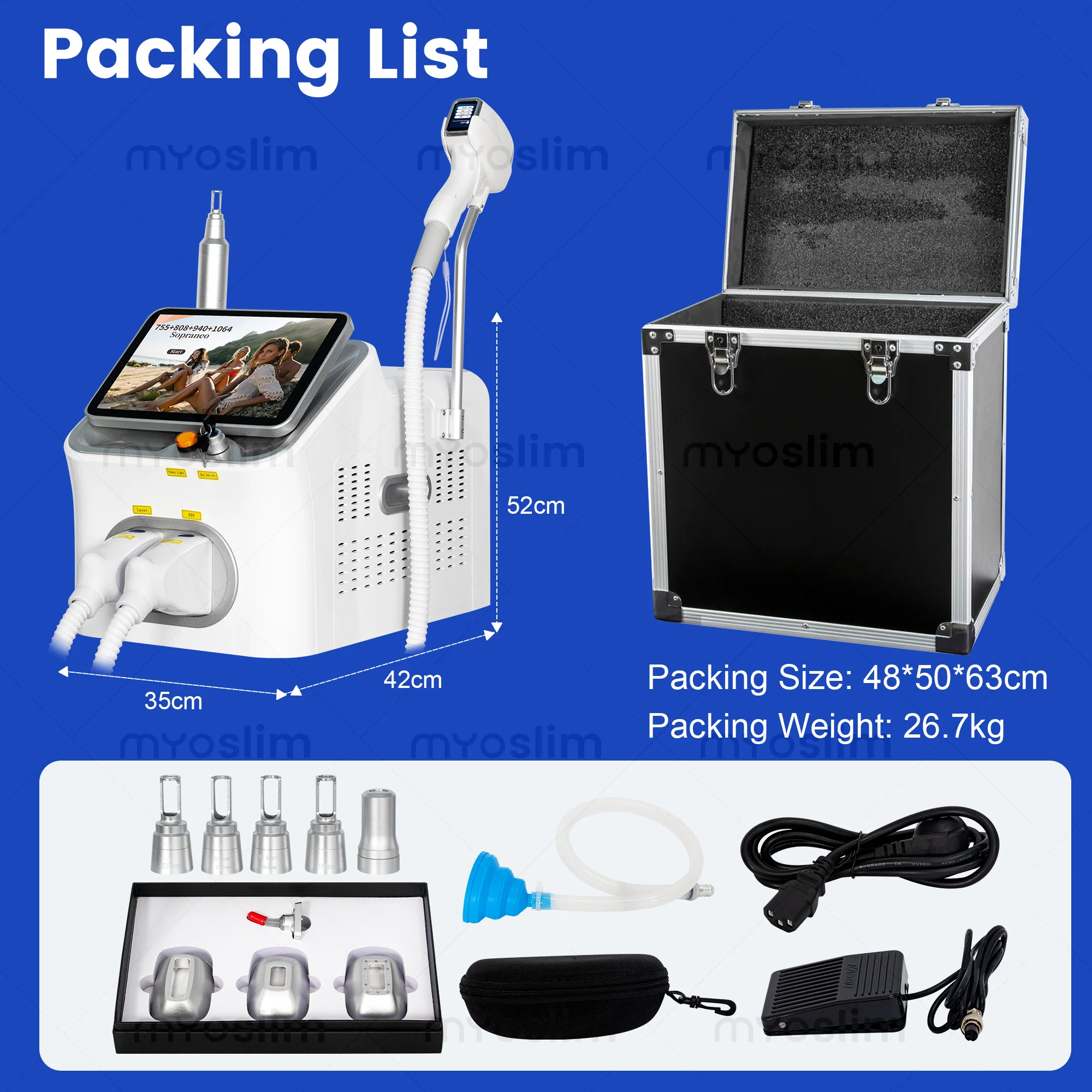 Nd Yag Laser Tattoo Removal Machine - Máquina Profissional de Remoção de Pelos