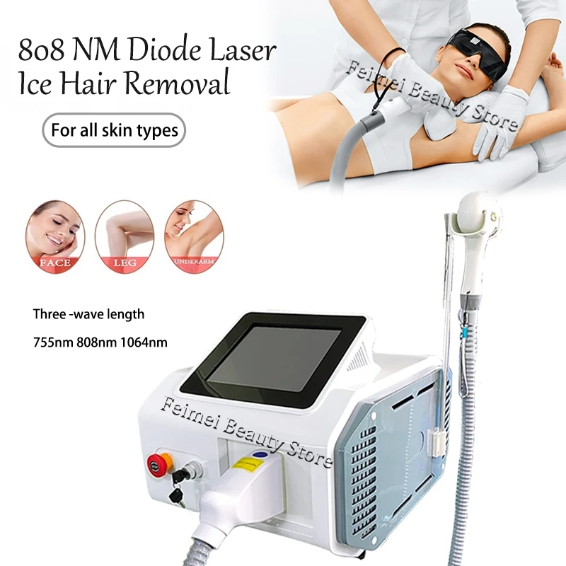 Diode Laser Hair Removal 808Nm 755Nm 1064Nm - Máquina de Depilação a Laser Diode